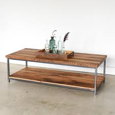 Reclaimed wood coffee table metal base. Stoic Reclaimed Wood Coffee Table Lower Shelf What We Make
