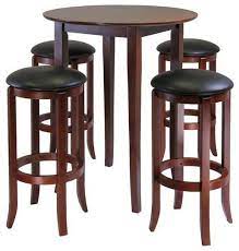 For those with a modern or contemporary flair you'll want black and white pub tables. Winsome Fiona 5 Pieces Round High Pub Table Set In Antique Walnut Transitional Indoor Pub And Bistro Sets By Virventures Houzz