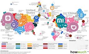 Infographic The Worlds 200 Unicorns In One Giant Map