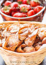 Nutella And Strawberry Wontons Yummy Food Dessert Nutella Strawberry Dessert Recipes