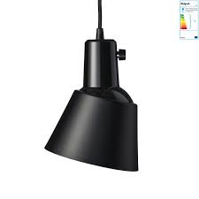 Midgard K831 Pendelleuchte ø 24 X H 18 Cm Schwarz Pulverlackiert Schwarz Matt