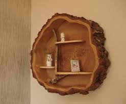 Wandregal Holzregal Aus Einer Baumscheibe Wood Crafts Driftwood Crafts Woodworking Projects Diy