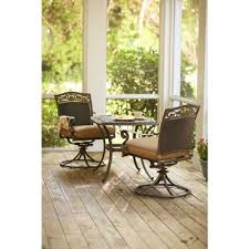 Martha Stewart Living Miramar Ii 3 Piece Patio Bistro Set With Tan Cushions Modern Patio Furniture Bistro Set Patio Dining Set