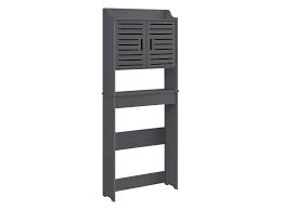 Colonne pour la salle de bain parisienne. Meuble Colonne De Salle De Bain Style Meuble De Rangement A Portes Avec Etageres Bois Composite 155 X 62 X 20 Cm Gris Fonce En Casa Vente De Armoire Colonne Etagere Conforama