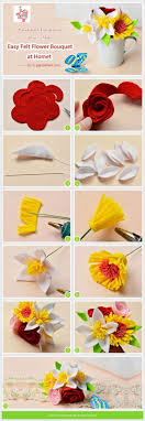 Paper craft flowers step by step. Felt Flower Bouquet K4 Craft