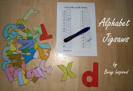 This project will allow for your class to design and create their own jigsaw puzzle! Alphabet Jigsaw Puzzles Free Download Kindergarten Language Arts Kindergarten Art Activities Learning Letters