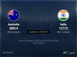 Get live cricket scores and match centres (test, odi, t20.) live cricket scores cricket matches Australia Vs India Live Score Over 2nd Odi Odi 16 20 Updates Cricket News