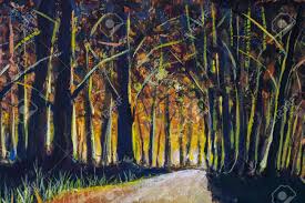 Affordable and search from millions of royalty free images, photos and vectors. Oil Painting With Watercolor Acrylic Orange Warm Sunrise In Stock Photo Picture And Royalty Free Image Image 136031774