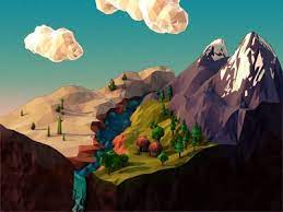 Biome Low Poly Art Art Landscape Illustration