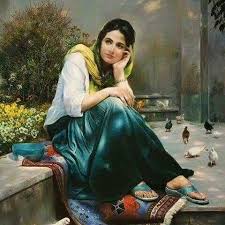جمال النساء في لوحات فنية رائعة beautiful paintings women persian girls beauty art persian women