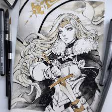 Margaret Morales On Instagram Inktober 6 Golden Crusader Based From King Arthur S Legend Her Look Is Inspired By Sabe King Drawing Drawing Base Artist