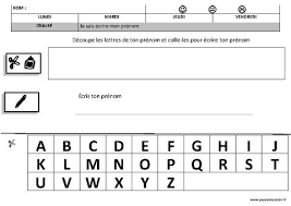 Ecrire Son Prenom Ecriture Maternelle Petite Section Moyenne Section Cycle 1 Prenom Chiffre A Imprimer Petite Section