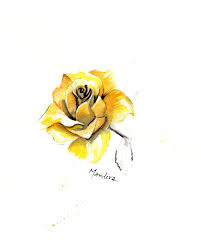 Yellow Rose Tattoo Custom Design By Mandira Watercolour Yellow Rose Tattoos Yellow Tattoo Rose Tattoos