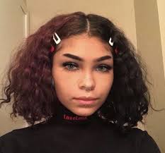 Split Dye Black And Blonde Curly Hair Pin By On I Got My Edges Back Clip Hairstyles Aesthetic Hair Split Dyed Hair
