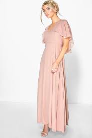 Chiffon Cape Sleeve Maxi Bridesmaid Dress Boohoo Maxi Bridesmaid Dresses Maxi Dress Collection Maxi Dress