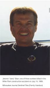 Milwaukee, 25 years ago today William Degrave, Jerome Starr, & Jeffrey  Witcher “killed when a Lampson 'Big Blue' crane collapsed while attempting  to position a 400-ton roof panel. Resulting damage to the