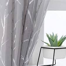 We provide pattern sheer curtains to our customers in any width and length you want, and our sheer comes in rich colors like white, beige, gray, blue, black, red, navy. Buy Kotile Tree Pattern Sheer Curtains Metallic Silver Branch Printed Grommet Grey Sheer Curtains 63 Inch Length Light Filter Voile Drapes For Bedroom 52 X 63 Inch 2 Panels Gray Online In Turkey B08fc82ny6