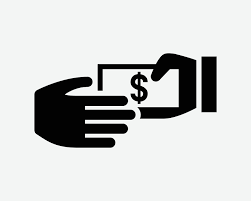 Cash Payment Icon. Finance Pay Money Investment Exchange Hand Bank Banking  Loan Note Sign Symbol Black Artwork Graphic Illustration Clipart EPS Vector  26306424 Vector Art at Vecteezy