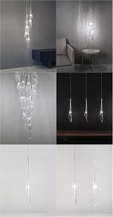 Calle Crystal Slender Inverted Flute Pendant Light Terzani Design By Luca Martorano Mattia Albicini Mirror With Lights Light Design
