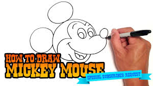 How To Draw Mickey Mouse Step By Step Video Easy Cartoon Drawings Simple Cartoon Mickey