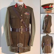 British army & royal marines ceremonial uniforms, number 1 blues/patrol uniforms, number 2 uniform, 49 pattern battle dress, royal air force and royal navy uniforms, mess undress, no1 / forage caps, working dress & barrack uniforms, helmets, berets, webbing, inert ordnance, combat dress, boots, bearskins, flying kit. British Army General Service Uniform History In The Making