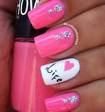 Hot pink black white silver nails sculptured acrylic with neon pink. 24 Pink Nail Designs With Diamonds