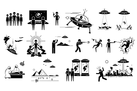Free svg designs | download free svg files for your own. Alien Ufo Spaceship Invasion Human Planet Earth Abduction 731086 Icons Design Bundles