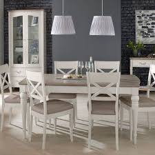 Julian bowen dining table & chair sets. Freeport 4 6 Person Grey Washed Oak Extending Table 6 X Back Dining Chairs With Faux Leather Pads Dining Table Chair Sets Meubles