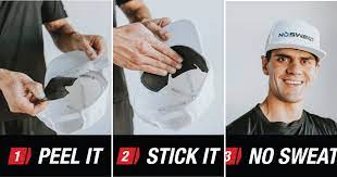 Nosweat Is A Disposable Moisture Wicking Performance Liner That Sticks Inside Any Hat Visor Helmet Or Hard Ha In 2021 How To Clean Hats Cool Inventions Sweat Stains