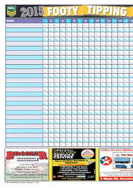 Welcome to afl fantasy tips, the best place to get all the information you need on players and teams this 2020 afl fantasy. 2015 Footy Tipping Chart L Feature The Grenfell Record Grenfell Nsw