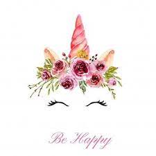 Cute Unicorn Head With Watercolor Floral Pink Crown Png And Vector Rainbow Drawing Floral Wreath Watercolor Painted Floral Wreath