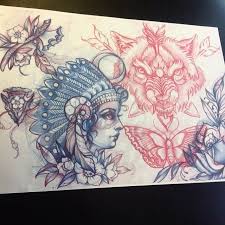 Neo Traditional Native American Tattoo Google Search Neo Tradicional Dibujos Disenos De Unas