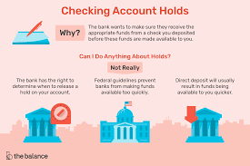 If your bank has a physical branch nearby, you can visit and fill out a withdrawal slip to. Why Is There A Hold On My Checking Account