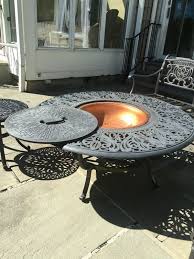 Outdoor Items Including Cast Iron Metal Outdoor Table Chairs And Fire Pit 10 Chairs In Garage Metal Outdoor Table Swing Chair Garden Wicker Table And Chairs