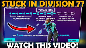 Here you will find out how to complete all challenges in fortnite battle royale chapter 2 week 3 of season 5's zero point battlepass on ps4, ps5, xbox one, xbox series x, pc, mac, switch & mobile (well, not on apple ios). How To Get Out Of Division 7 In Arena Fortnite Competitive Get Champion League Fast Youtube
