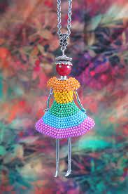 Rainbow Doll Pendant Necklace Mood Jewelry Gift Etsy Mood Jewelry Handmade Beads Jewelry Gifts