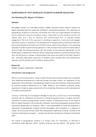 Applications are not just sorted out in the same way as any other random application. Pdf Supervision Of Post Graduate Students In Higher Education
