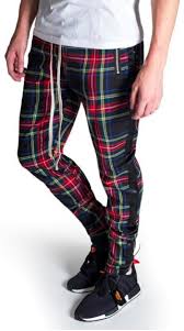 Black And Yellow Plaid Pants Mens Side Stripe Plaid Track Pants In 2 Colors Mens Fashion Edgy Mens Plaid Pants Funky Pants