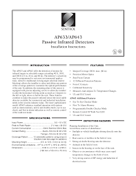 AP633/AP643 Passive Infrared Detectors