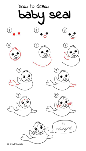 Wie Zeichne Ich Baby Seal Einfaches Zeichnen Schritt Fur Schritt Perfekt Fur Kinder Lass Uns Kin Easy Drawings Baby Drawing Step By Step Drawing