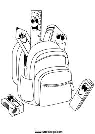 Place a sheet of parchment paper inside the tote bag. Zaino Scuola Da Colorare School Coloring Pages School Items Coloring Bookmarks Free