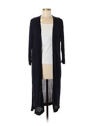 details about joan vass new york women blue cardigan med