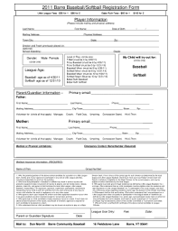 A basketball player is hit on the end of her thumb with the ball. Softball Registration Form Template Fill Out And Sign Printable Pdf Template Signnow