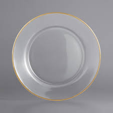 All sizes are approximate measurements. The Jay Companies 1900002 13 Round Gold Rim Glass Charger Plate