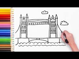 Learn How To Draw London Bridge Drawing Video For Kids Kids Learn Art Step By Step Youtube Drawing Videos For Kids Bridge Drawing Learn Art