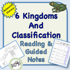 Six Kingdoms And Classification Reading And Guided Notes