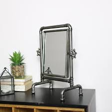 Front lighted led bathroom vanity mirror 60 wide x 40 tall. Industrial Tabletop Vanity Mirror Rustic Quirky Bathroom Decor Bedroom Urban Ebay