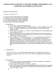 Use the hardy weinberg equation to determine the allele frequences of traits in a dragon population. The Hardy Weinberg Equation Worksheet Answers Promotiontablecovers