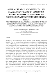 Kaum ini sangat mementingkan pelaksanaan setiap upacara dalam adat perkahwinan mereka yang melibatkan tujuh peringkat utama. Pdf Amalan Tradisi Magombo Dalam Masyarakat Bajau Di Semporna Sabah Analisis Dari Perspektif Sosiobudaya Dan Perspektif Hukum Islam The Traditional Practice Of Magombo In Bajau Community In Semporna Sabah An Analysis Of