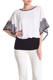 lace trim blouson top